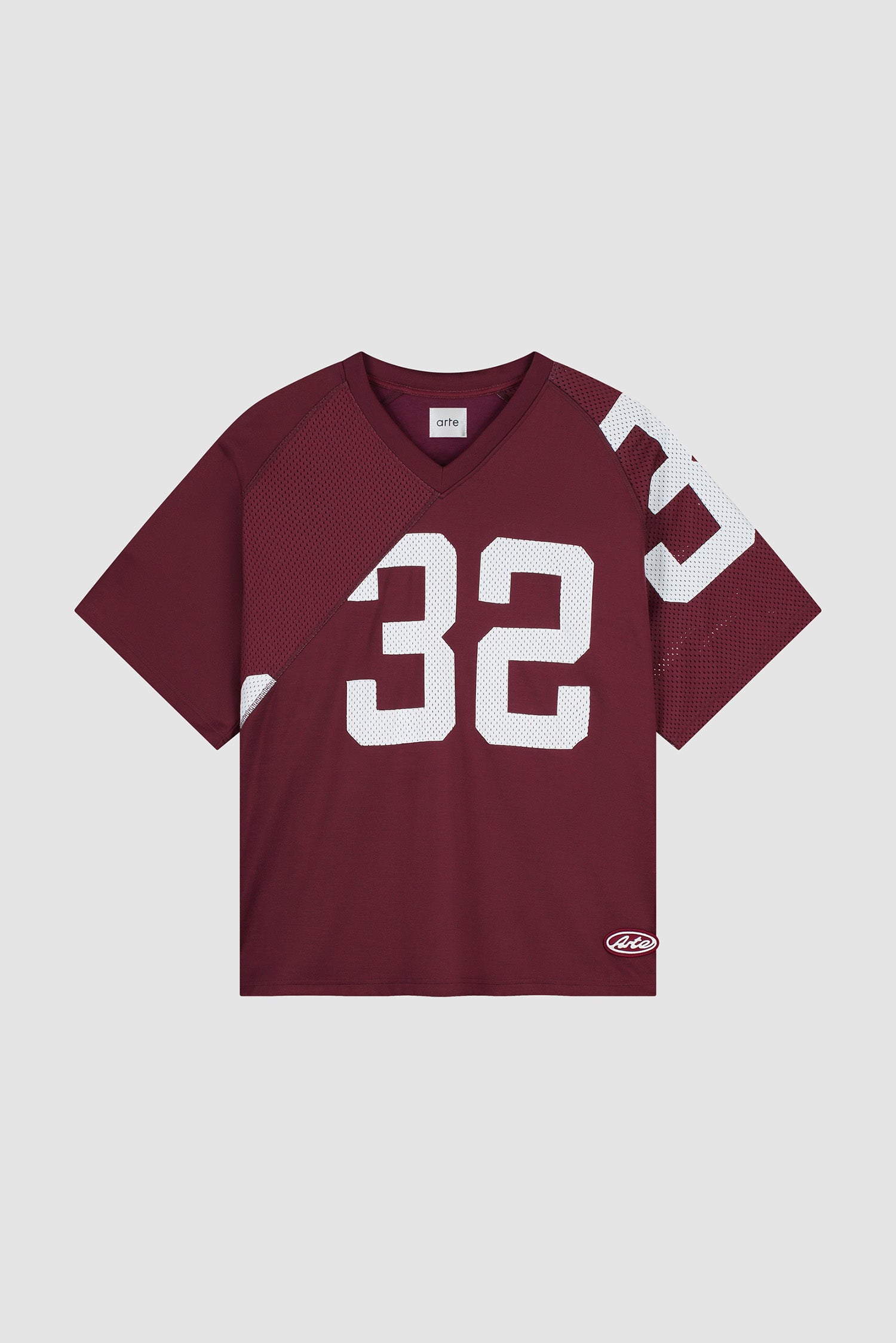 32 Maillot blanc/bordeaux, vue de face