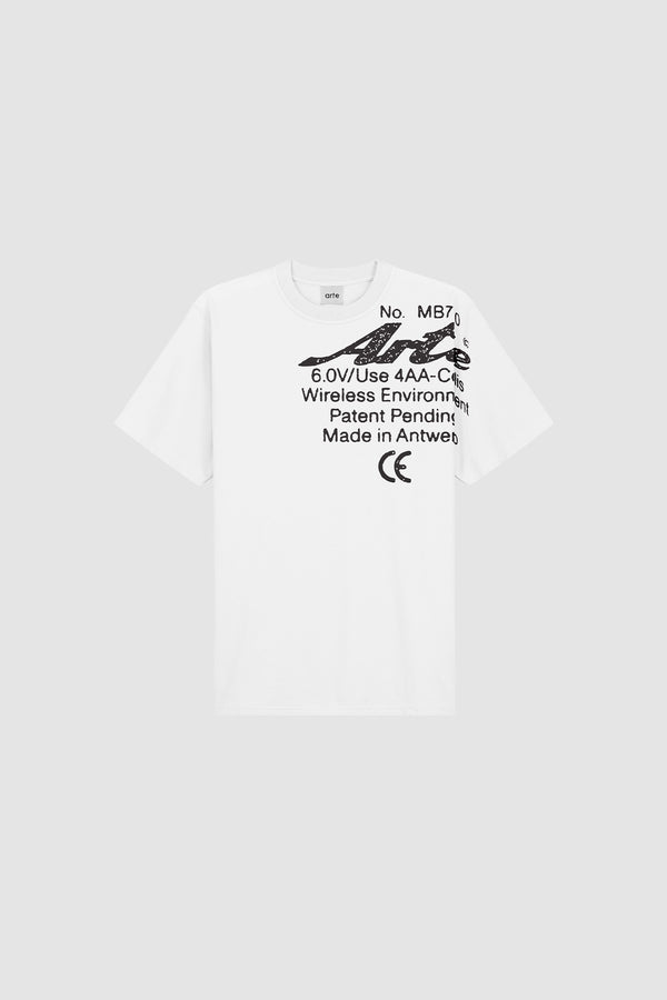 Specs Side T-shirt in White, front view