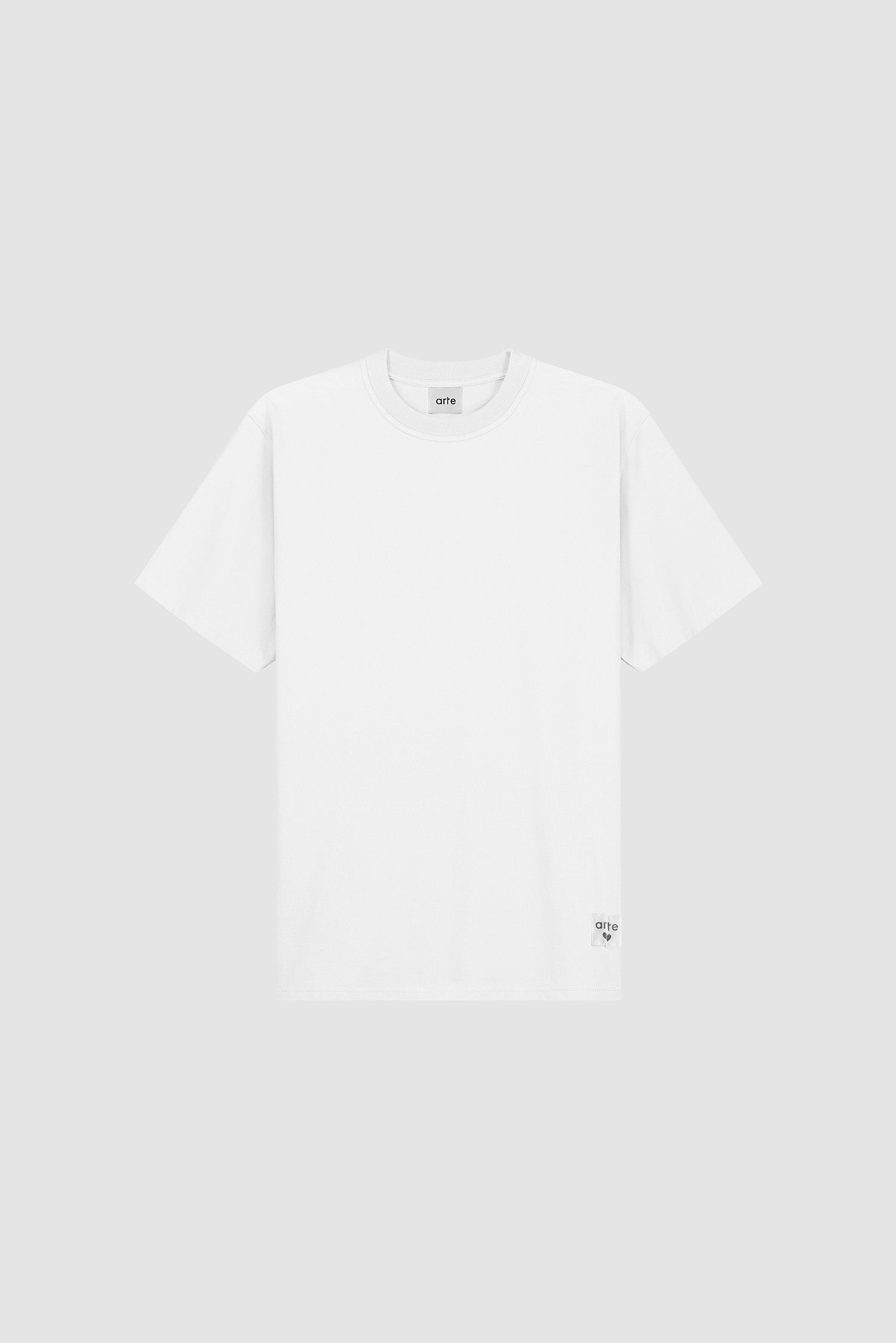 T-shirt à étiquette réversible, blanc, vue de face