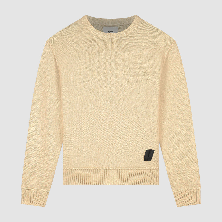 Tricot à étiquette réversible - Crème