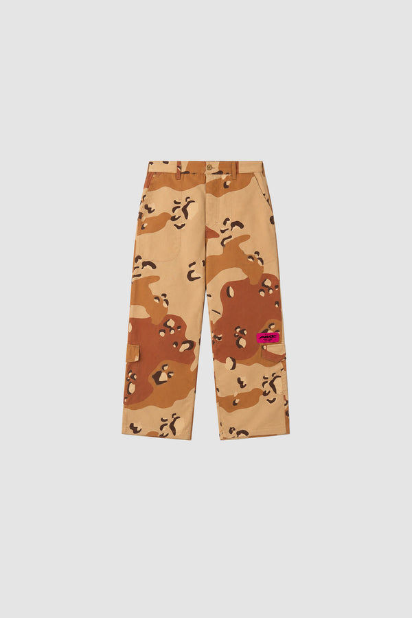 Reversible Camo Cargo Pants in Allover Print, Front view