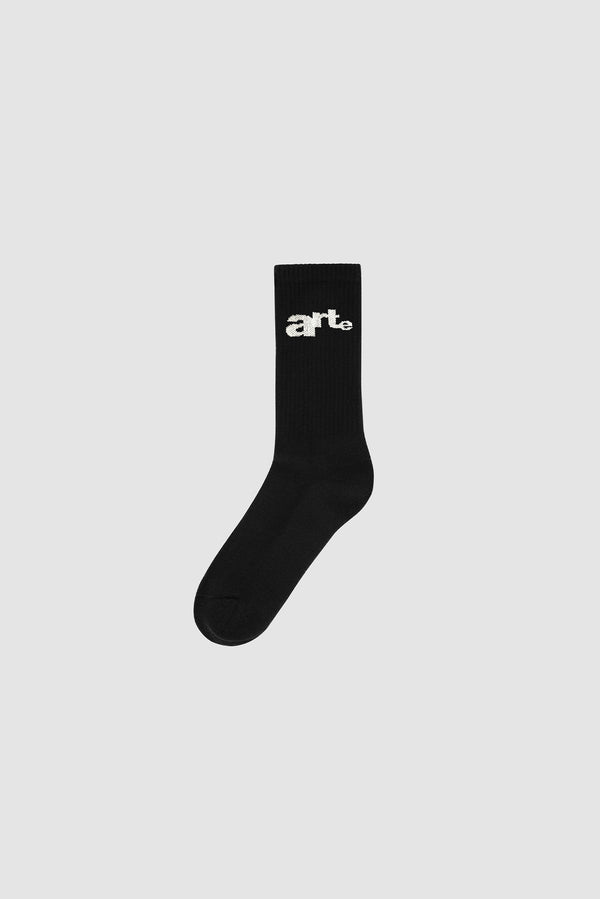 Big Logo Socks in Black, front view