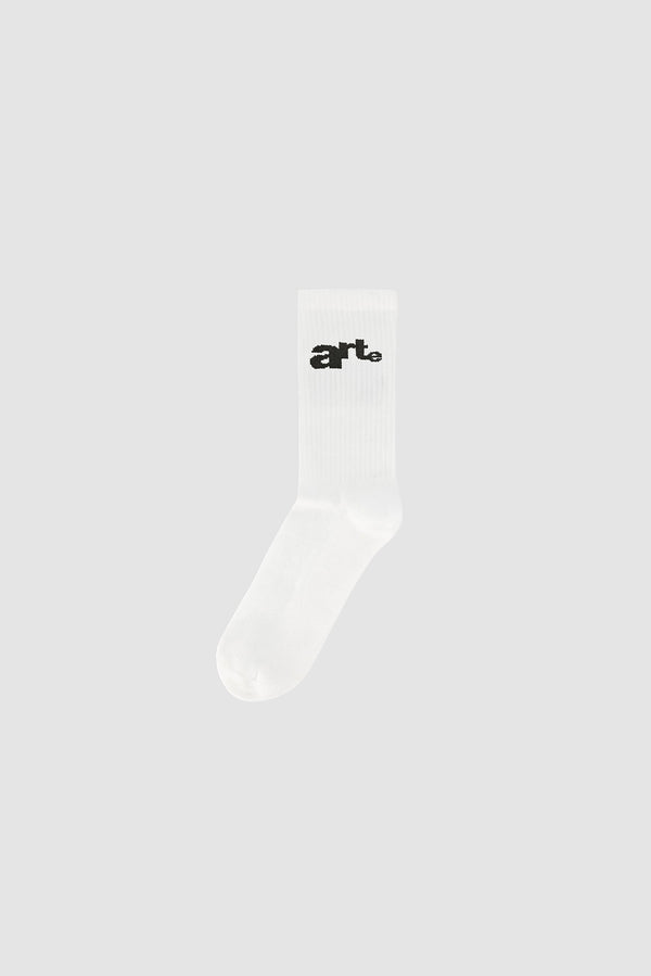 Big Logo Socks in White, front view