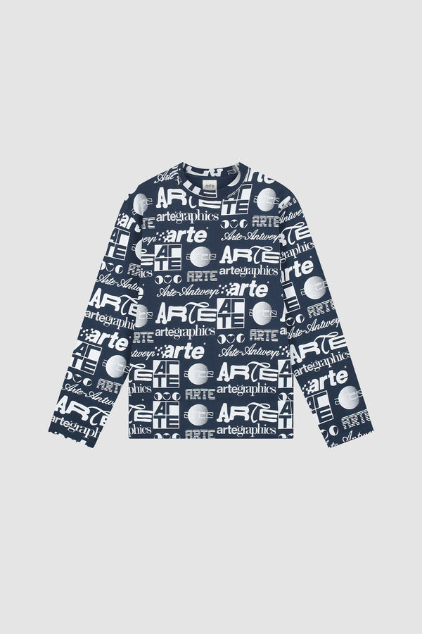 Polygraphic Longsleeve in Navy/White, Front view