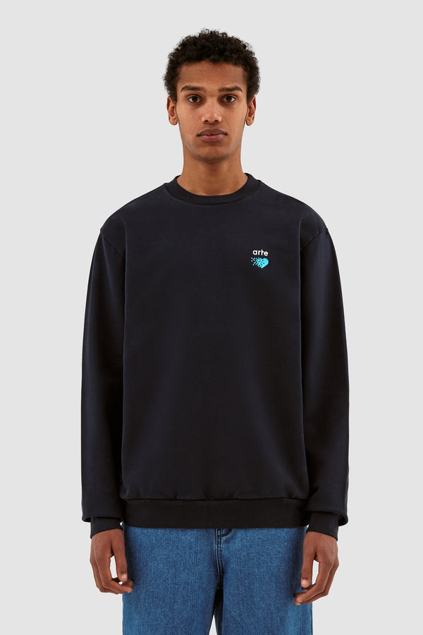 Cohen Pixel Heart Sweater - Navy