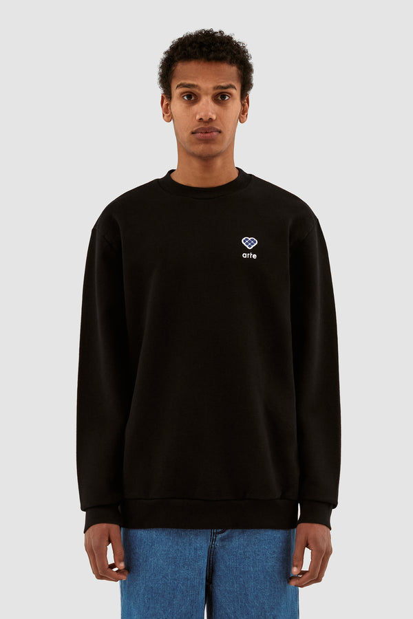 Cohen Heart Patch Sweater - Black