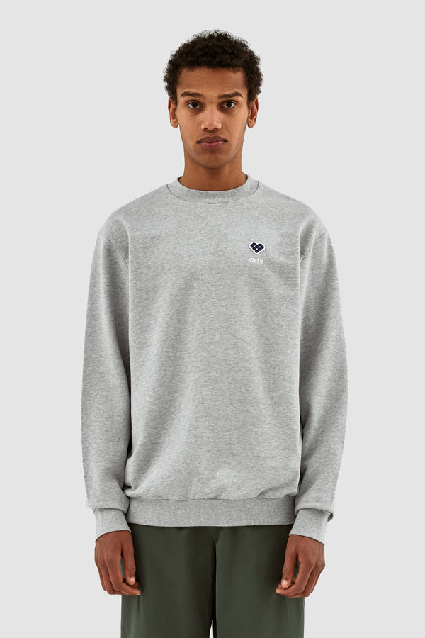 Cohen Heart Patch Sweater - Grey