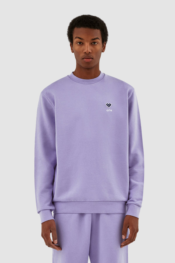 Cohen Heart Patch Sweater - Violet