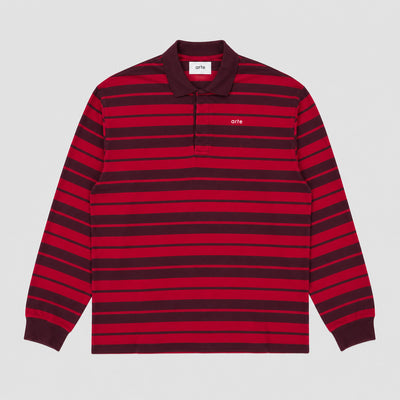 Striped Polo - Red/Bordeaux