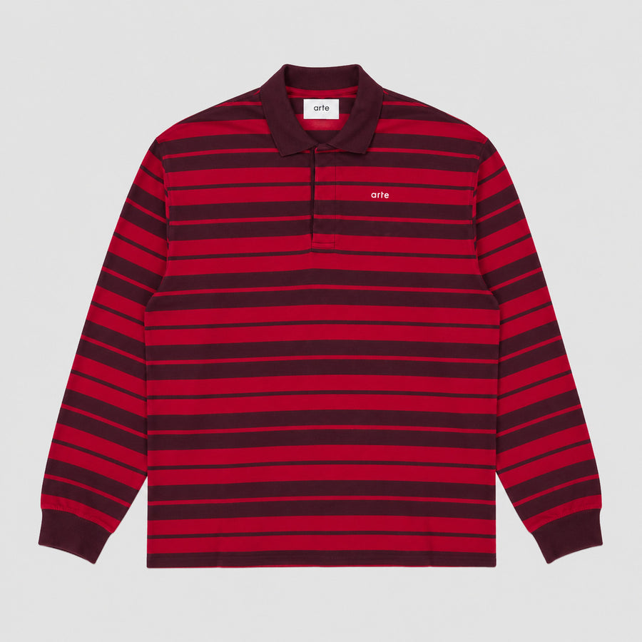 Striped Polo - Red/Bordeaux