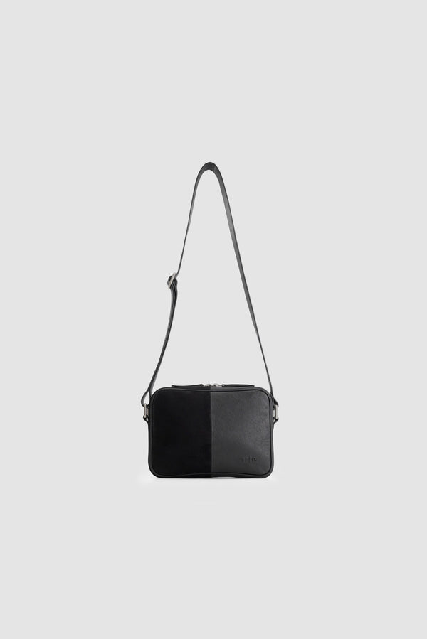 Multi Leather Baka Bag in Black, front view