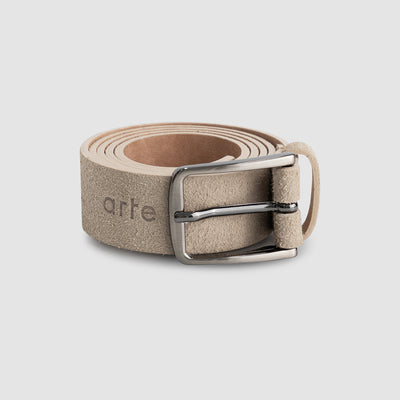 Ceinture en cuir suédé - Crème