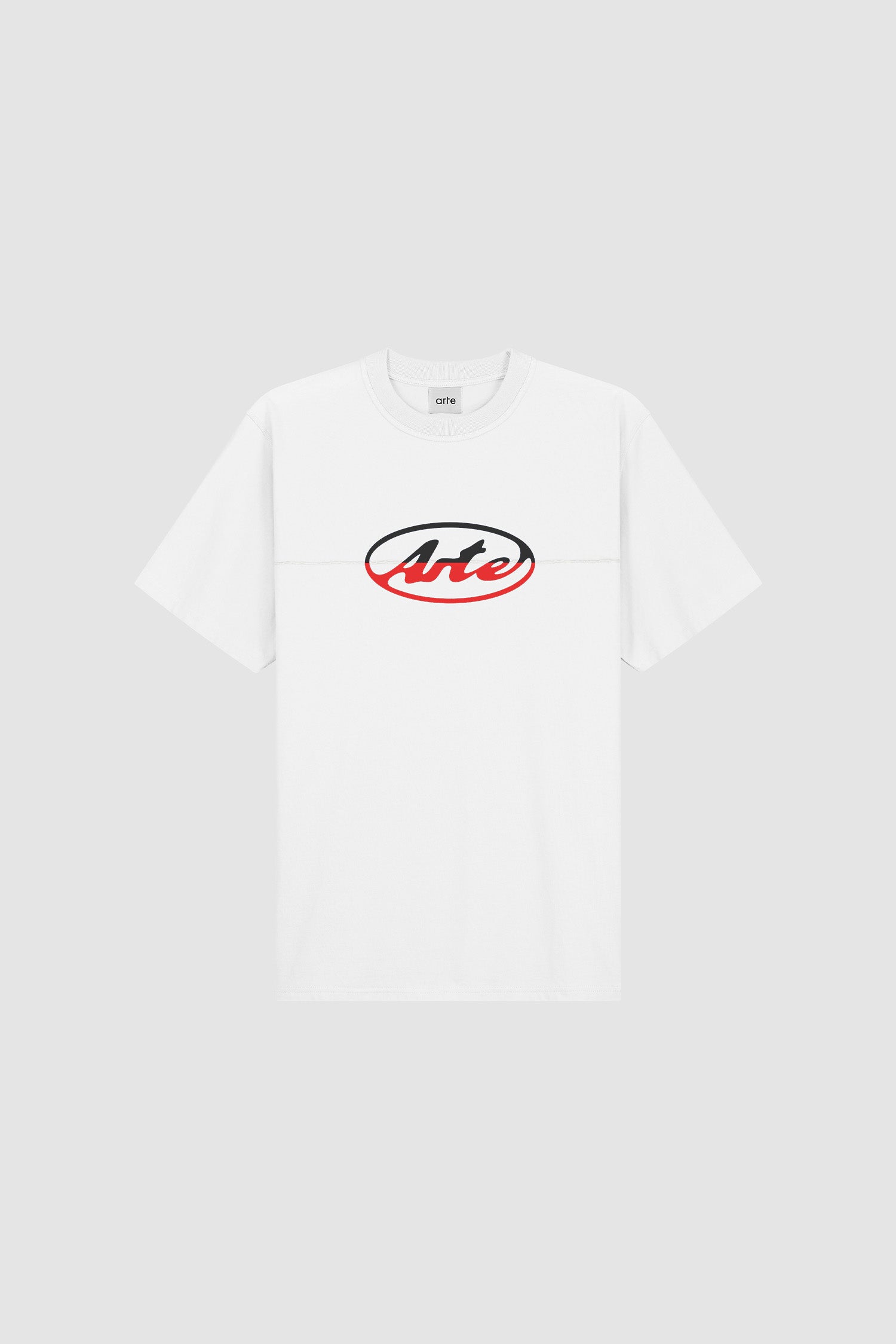Circle Logo Cut T-shirt in White, front view