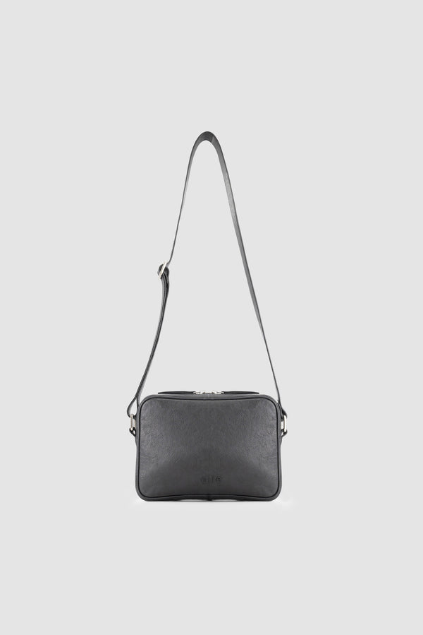Leather Baka Bag in Black, detail view