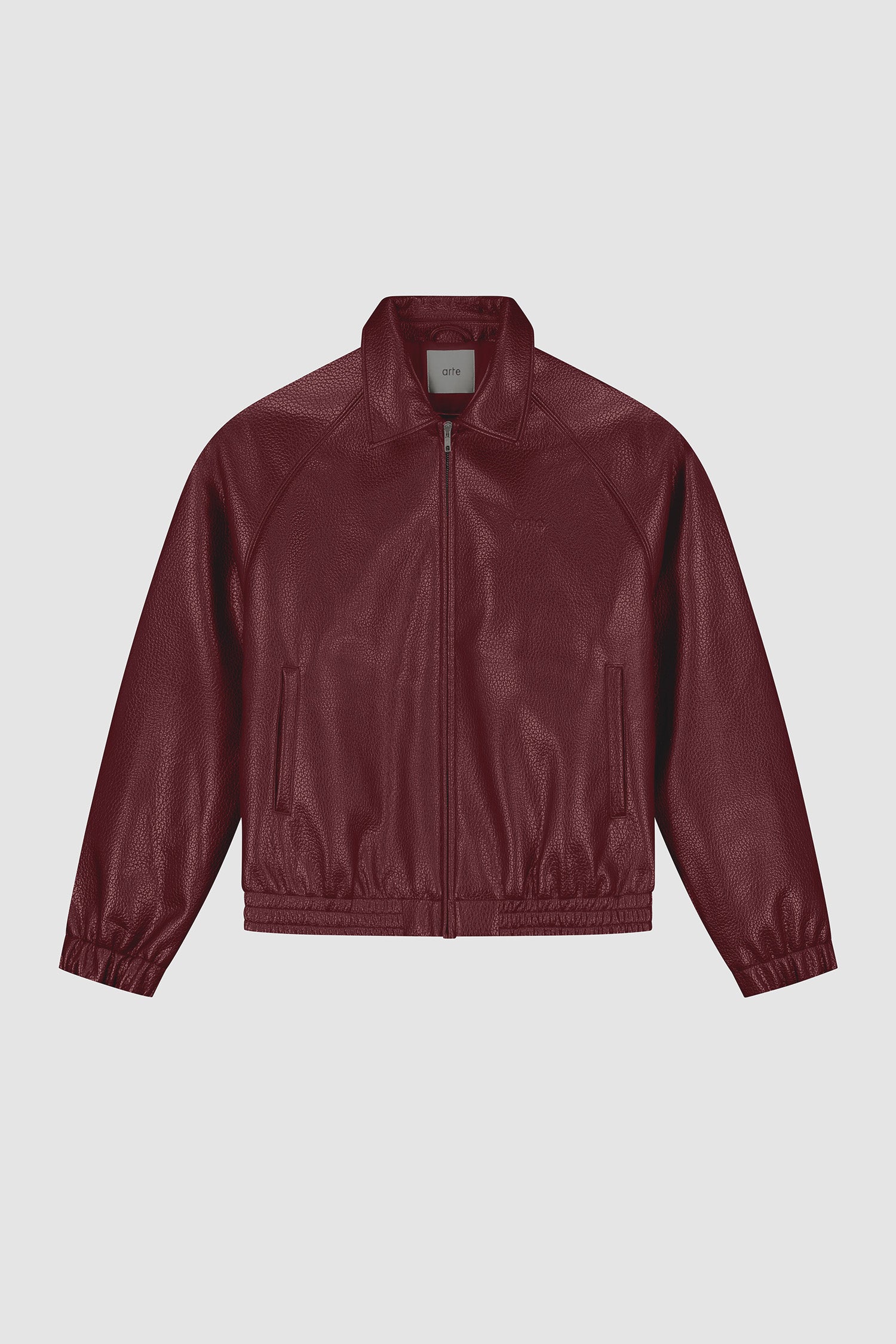 Veste en cuir basique - Bordeaux