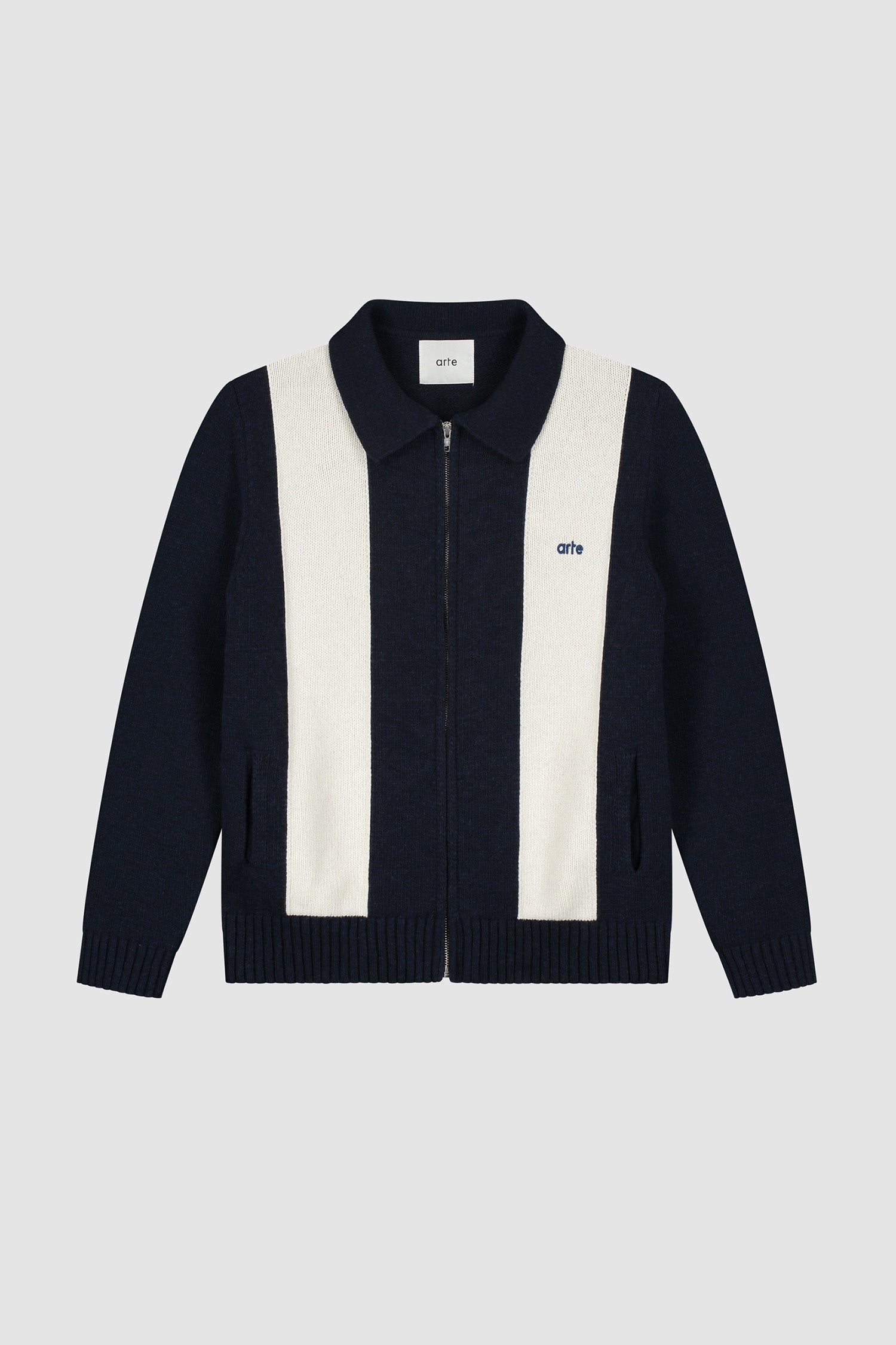 Cardigan - Blue/White