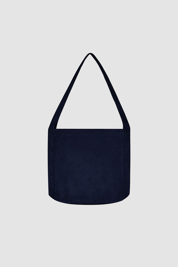 Corduroy Body Bag in Navy, front view