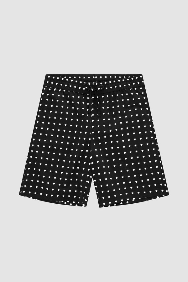 Jules Heart Shorts in Black/White, front view