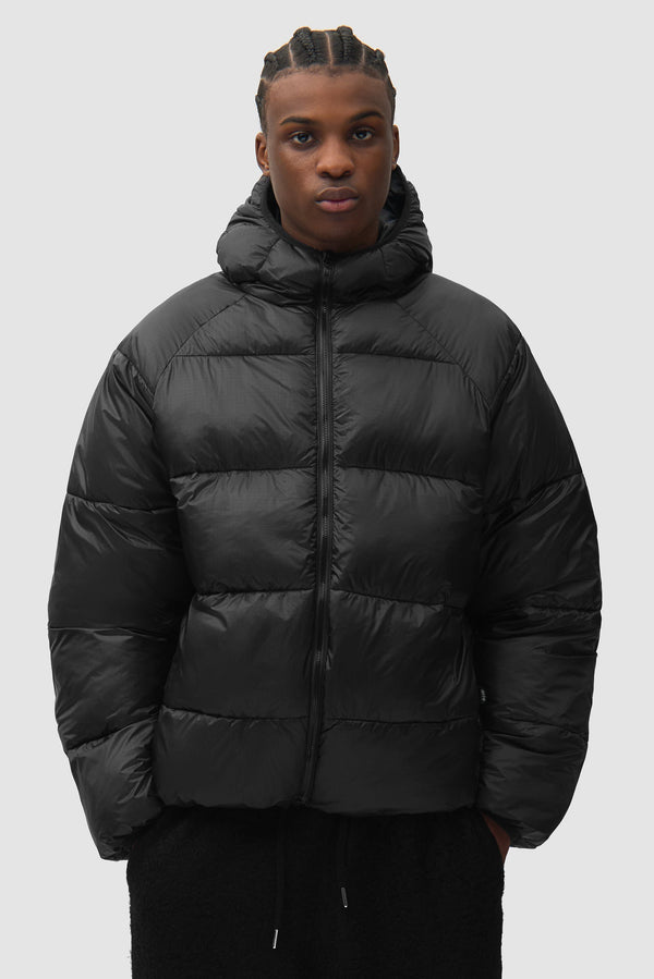 Ripstop Hooded Puffer - Black