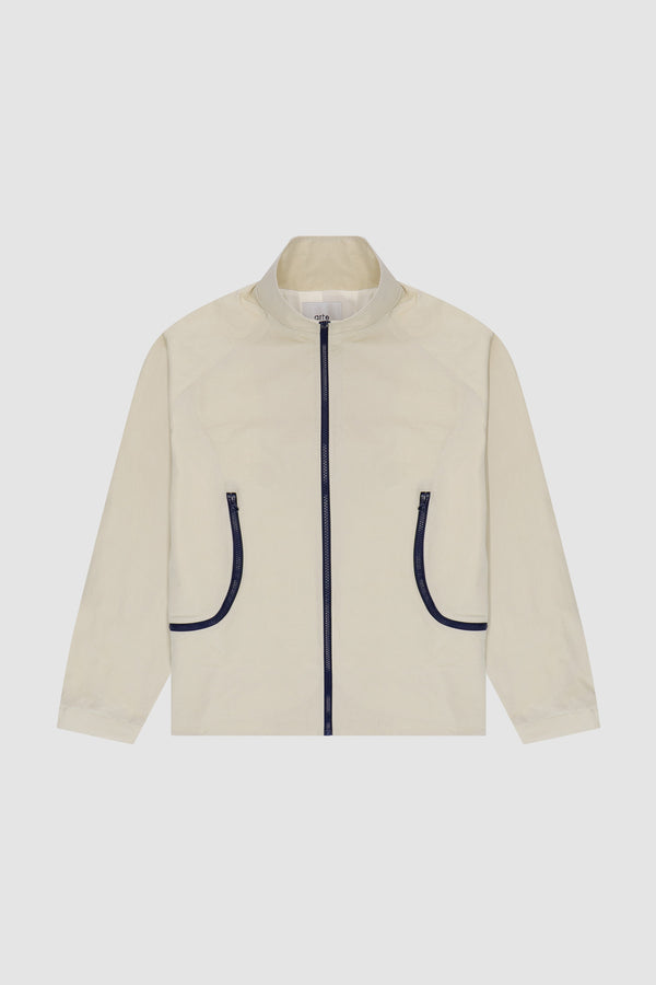 Jesse Pocket Jacket in Cream/Navy, front view