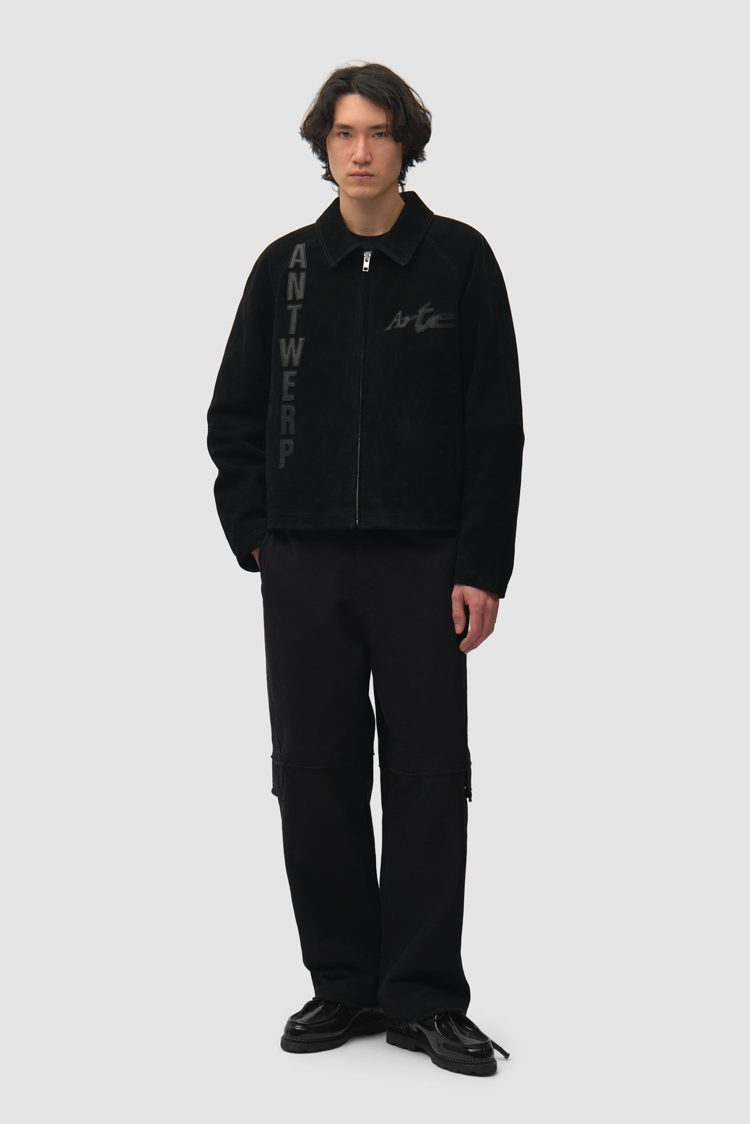 Veste en cuir suédé