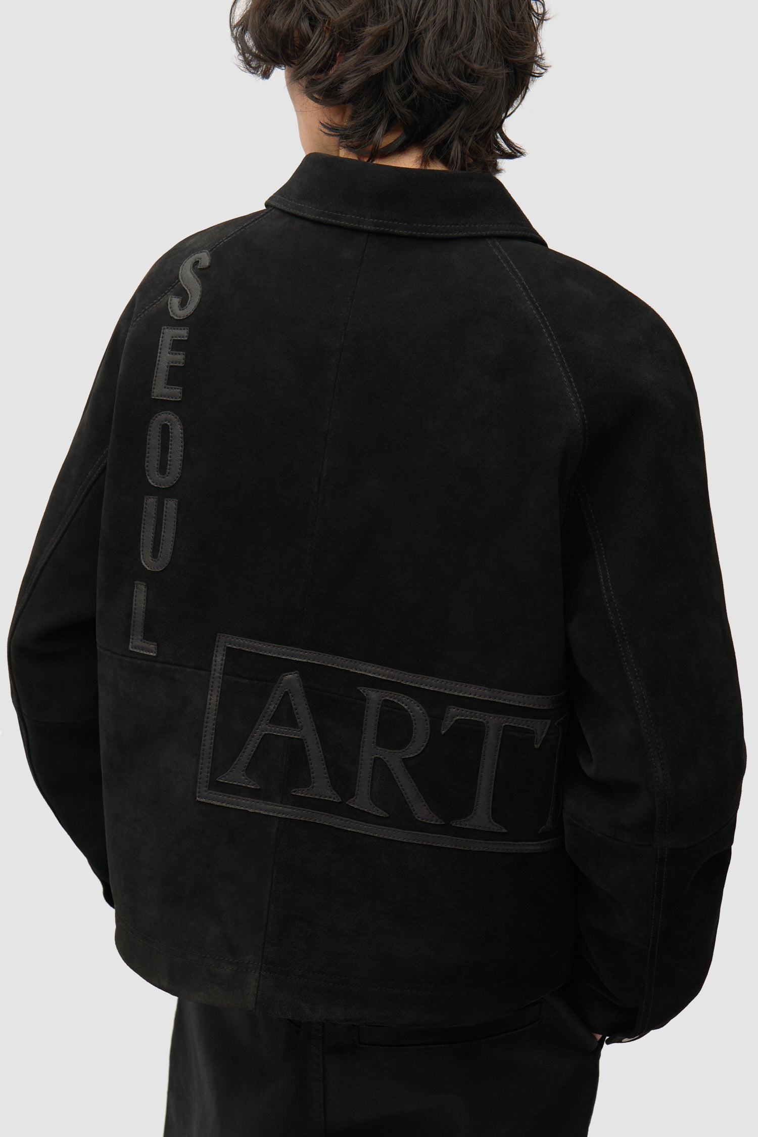 Veste en cuir suédé