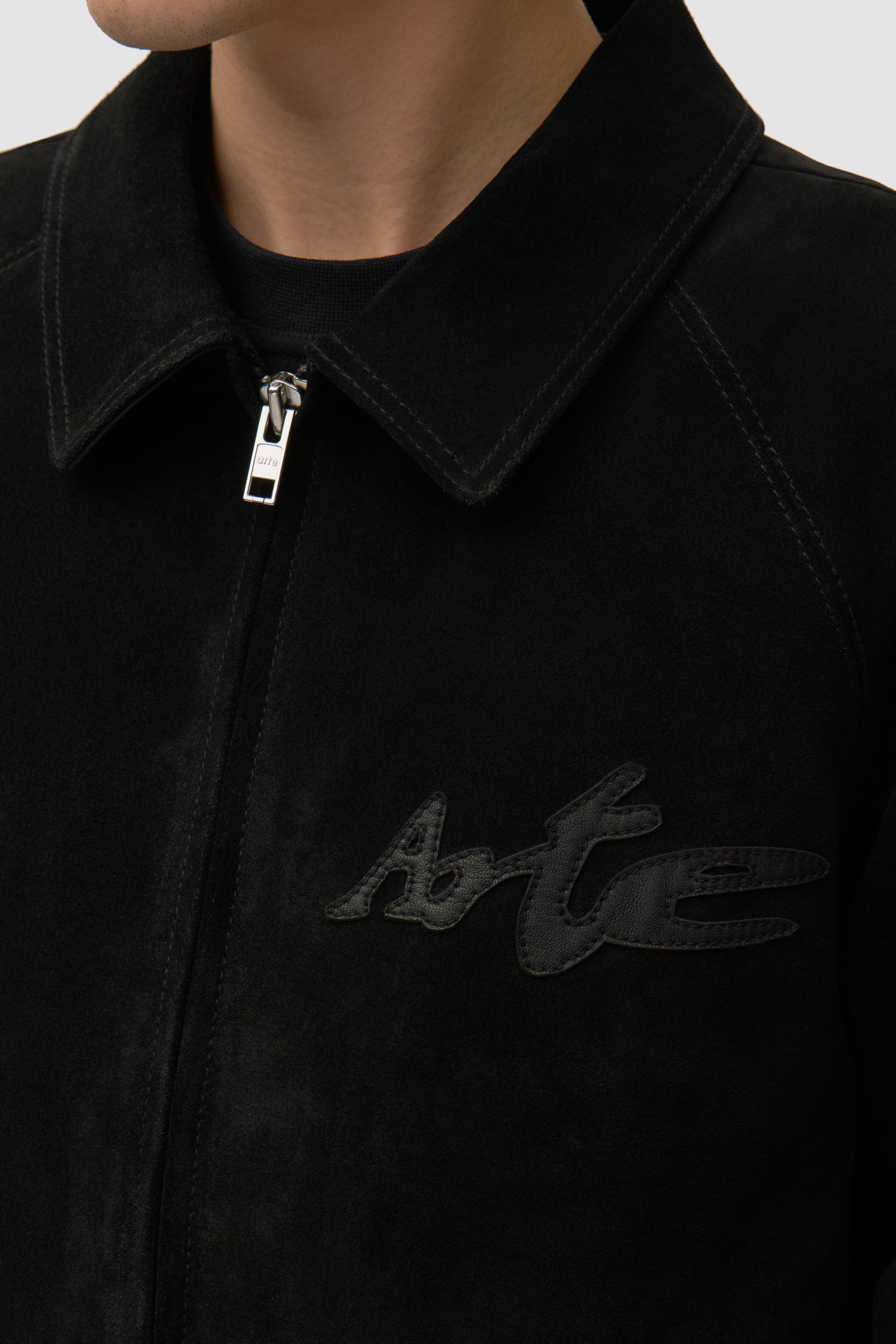 Veste en cuir suédé