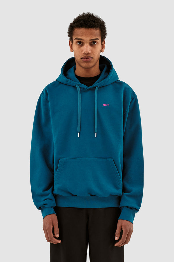 Harmon Back A Pixel Hoodie - Blue Lagoon