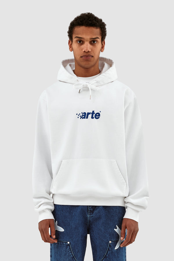 Harmon Pixel Logo Hoodie - White