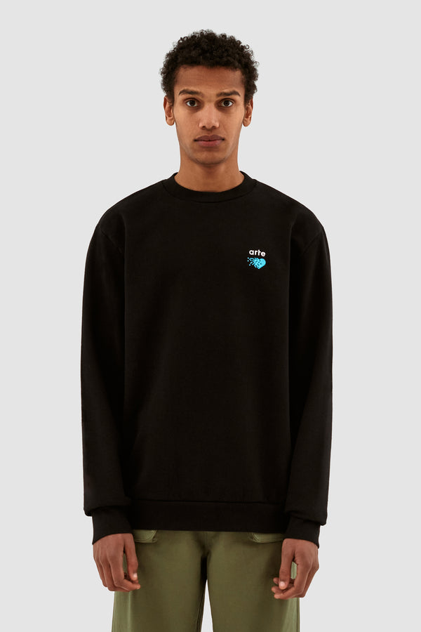 Cohen Pixel Heart Sweater - Black