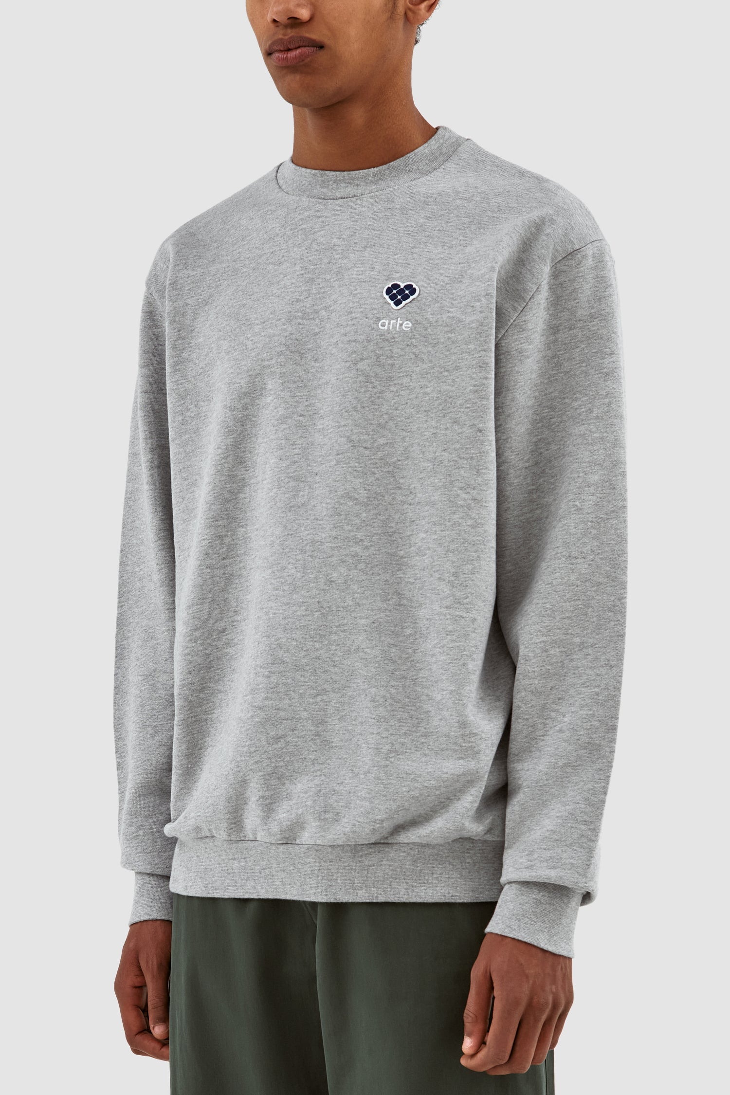 Cohen Heart Patch Sweater - Grey