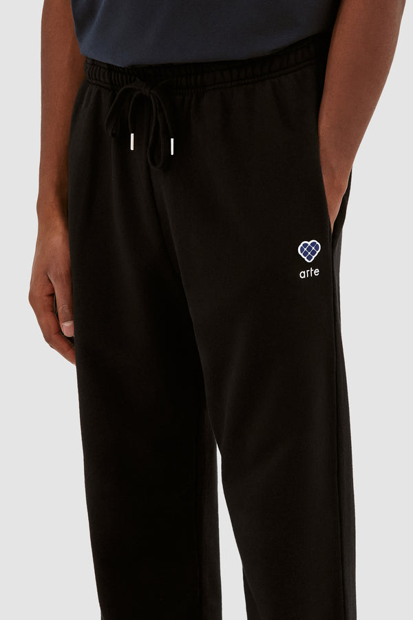 Tristian Heart Patch Pants - Black
