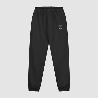 Tristian Heart Patch Pants - Black