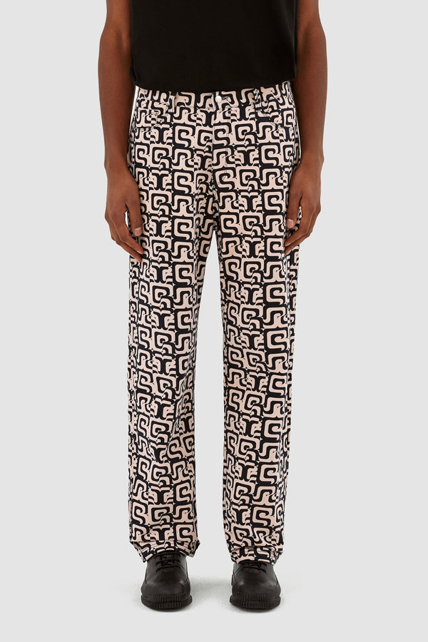 Jonas Allover Pants - Navy/Cream