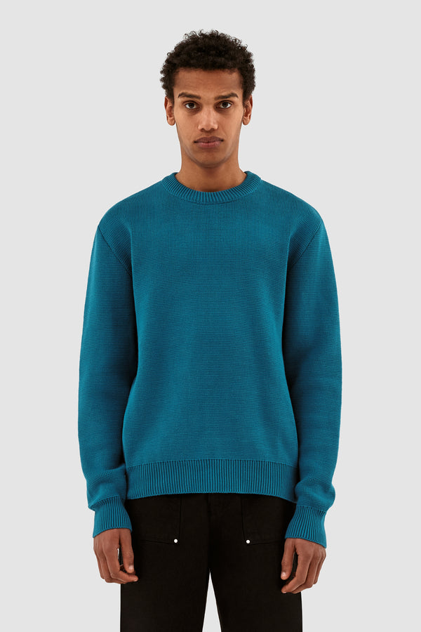 Kobe Back Heart Sweater - Petrol Blue
