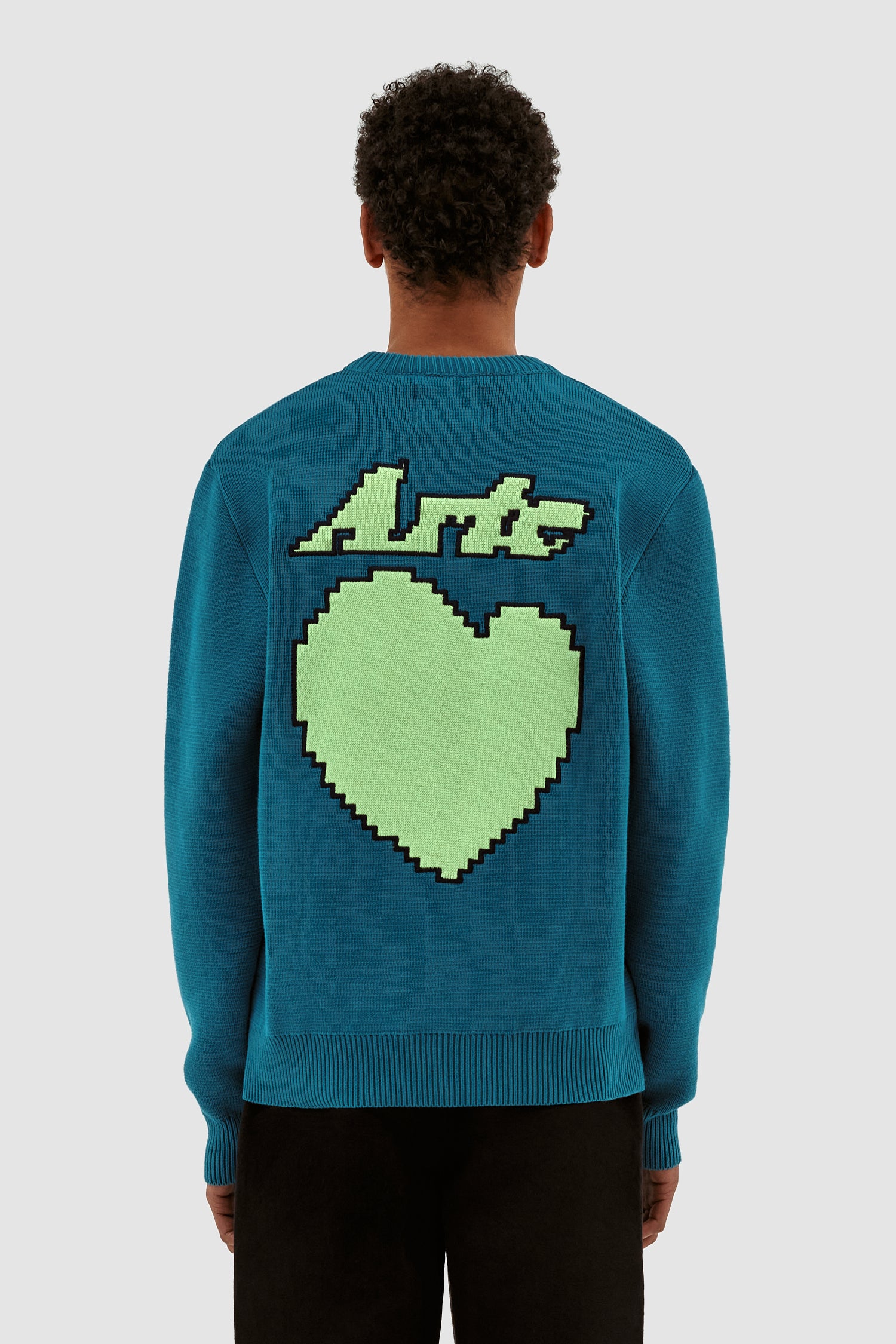 Kobe Back Heart Sweater - Petrol Blue