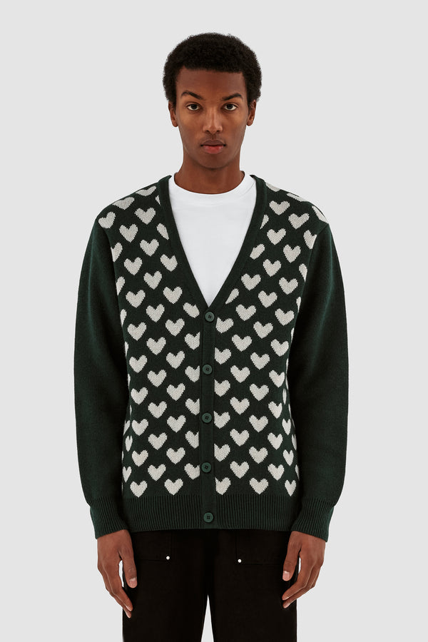 Kyle Heart Cardigan - Green