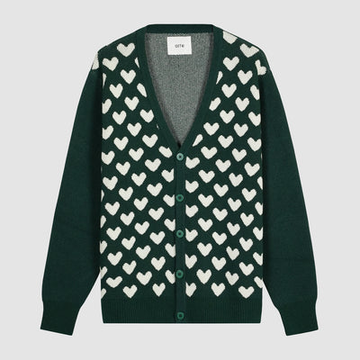 Kyle Heart Cardigan - Green