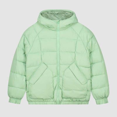 Joey Cuts Puffer Jacket - Light Green