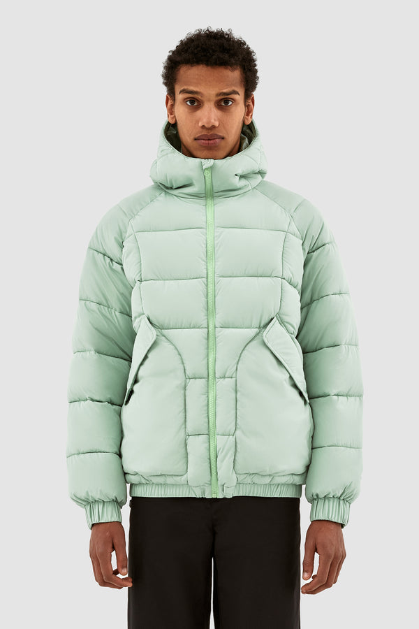 Joey Cuts Puffer Jacket - Light Green