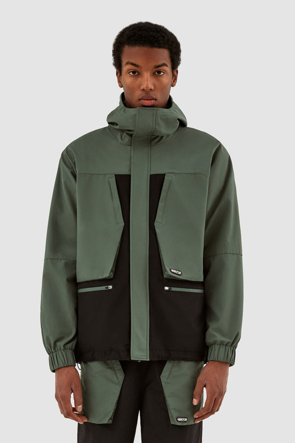 Jake Contrast Jacket - Black/Green