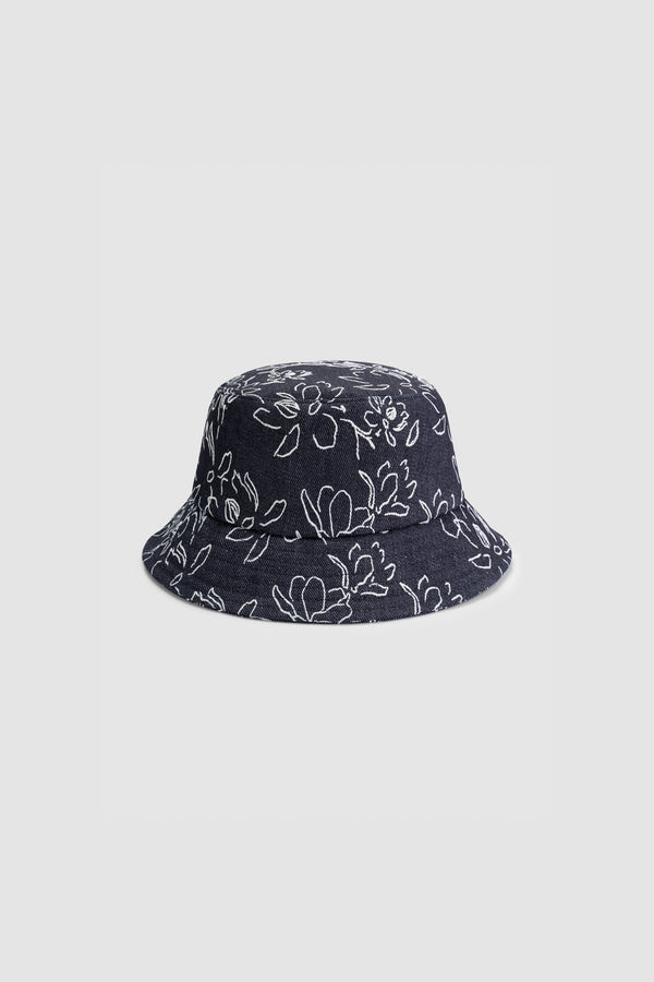Bill Embroidery Buckethat - Navy