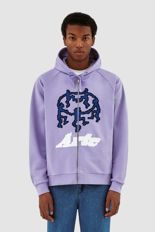 Joe Pixel Dancer Zip Hoodie - Lilac