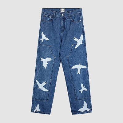 Parker Birds Pants - Washed Blue