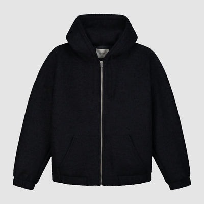 Wool Hooded Jacket - Navy