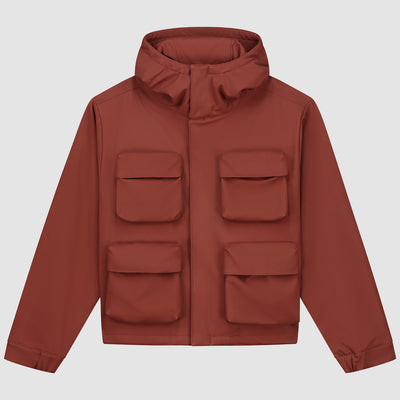 Veste à capuche en nylon avec poches 3D - Orange