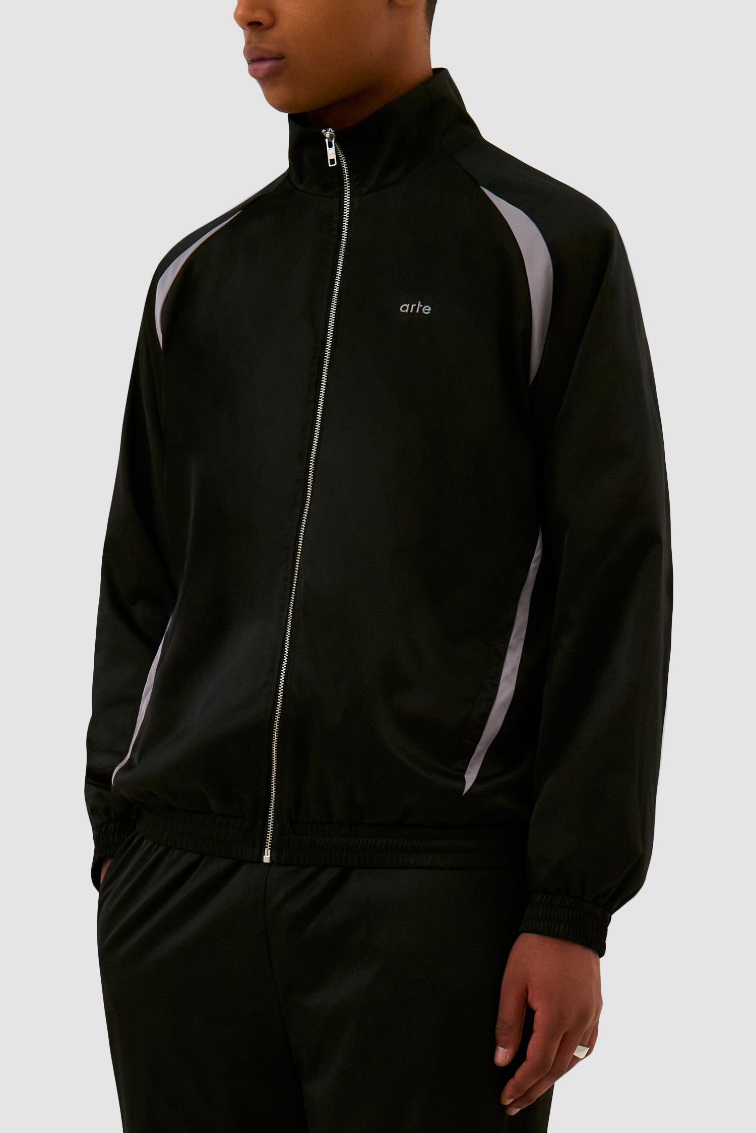 Two-tone Tracksuit Jacket - Black