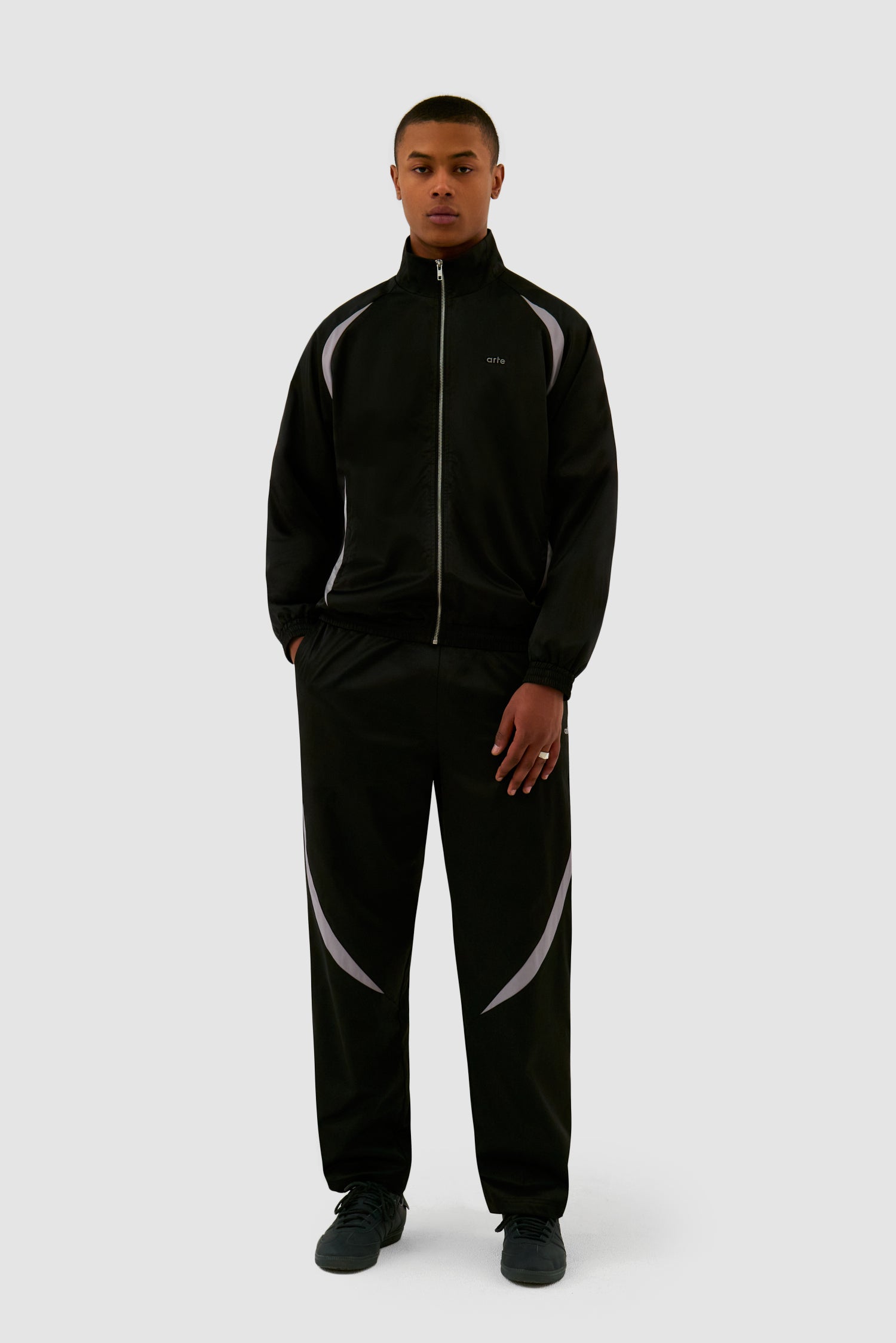 Two-tone Tracksuit Jacket - Black