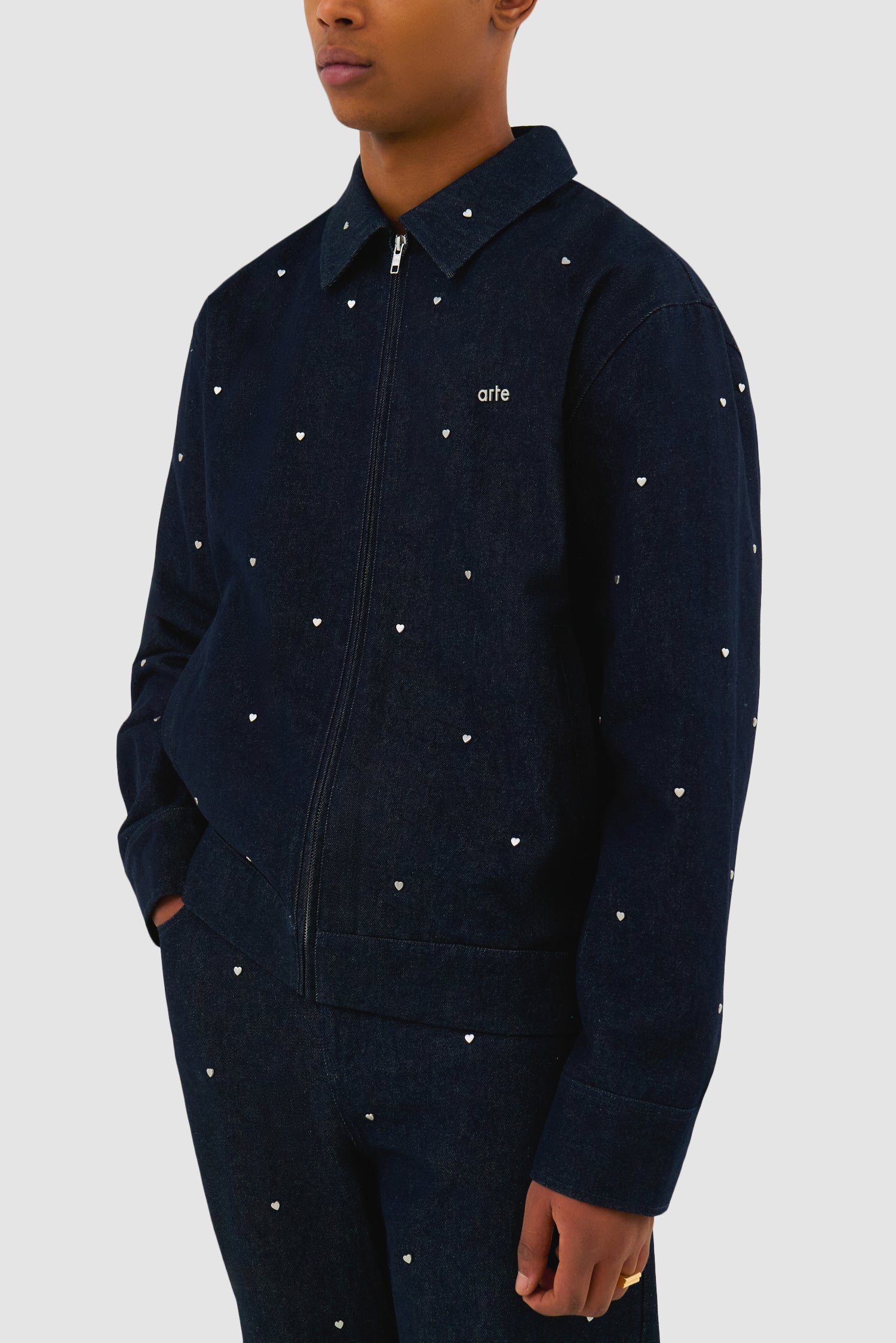 Heart Denim jacket - Navy