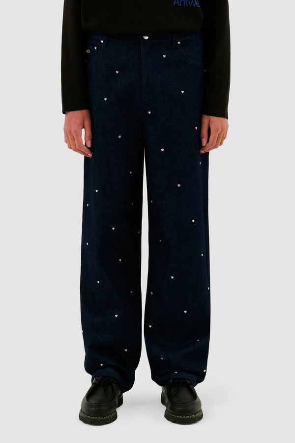 Loose Heart Pants - Navy
